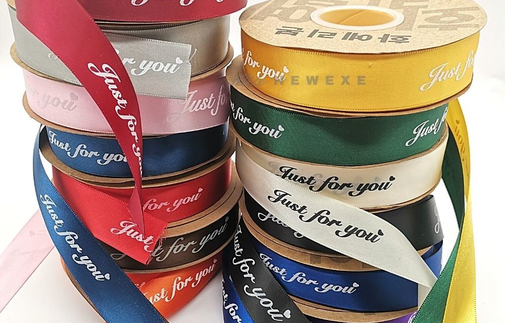 Wide 45m*2.5cm “Just for you” Satin Polyester Ribbon